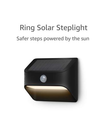 Ring Solar Steplight -- Outdoor Motion-Sensor Security Light, Black (Bridge required) Black Solar Steplight