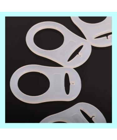 SouiWuzi 10pcs Baby Pacifier Holder - Silicone Dummy Clips & Soft Button Ring - Secure Your Baby's Pacifiers - White - Buy Online on SooperMarket.com