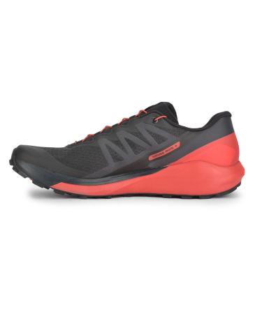 Salomon Men's Sense Ride 4 Trail Running Shoes 11.5 Black/Goji Berry/Phantom