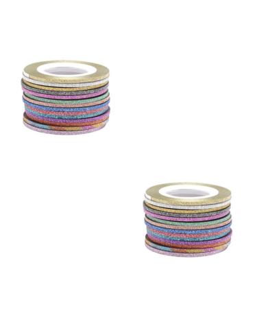 Lmoikesz 2 Set Multicolored Nail Art Striping Tape - Wide Application, Easy to Use - Fashionable Paper Gifts - Random Color 2MM - 2 Set - Buy Online on SooperMarket.com