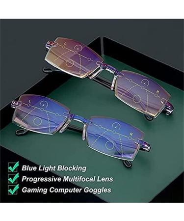 Sapphire Dual Focus Anti Blue Light Reading Glasses - High Hardness 1.5 Diopters for Men & Women in Purple Blue - Buy Online on SooperMarket.com