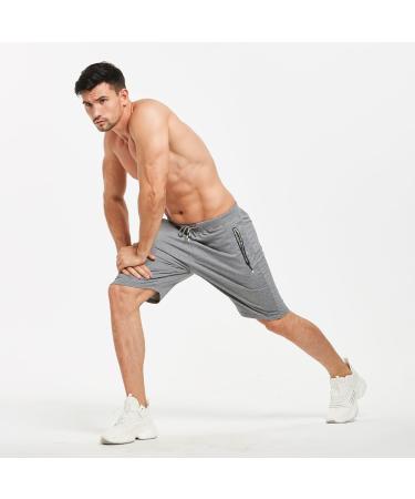 Buy ZOXOZ Men's Summer Cotton Shorts with Zipper Pockets - Gray XL | International Shipping Available - Buy Online on SooperMarket.com