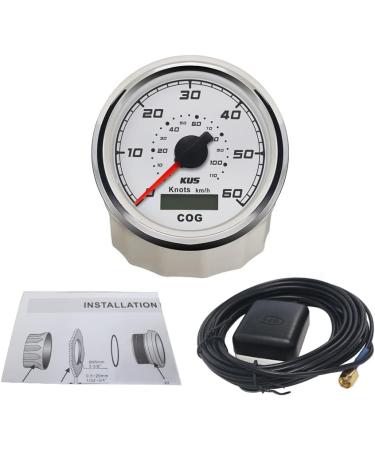 KUS GPS Speedometer Odometer Gauge 60 Knots for Boat Yacht - 85mm 12V/24V White | International Shipping Available - Buy Online on SooperMarket.com