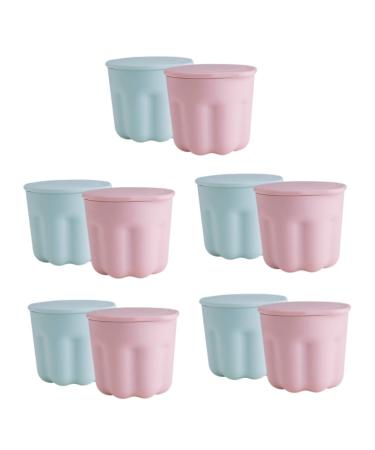 minkissy 10 Sets Pp Washing Bowl Silicone Rinsing Bowl Brush Cleaning Tool Make Brush Cleaning Bowl Cosmetic Scrubber Mat Brush Clean Bowl Cleaner Silica Gel Makeup Brush