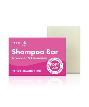 Friendly Soap Handmade Natural Lavender & Geranium Shampoo Bar - Relaxing Rich Nourishing 95g