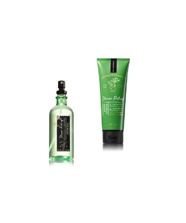 Bath and Body Works - Aromatherapy - Stress Relief - Eucalyptus & Spearmint - Pillow Mist & Body Cream - Gift Set   New 2017
