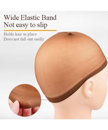 MORGLES 8 Pcs Brown Wig Caps - Nylon Stocking Cap for Women Makeup - Buy Online on SooperMarket.com