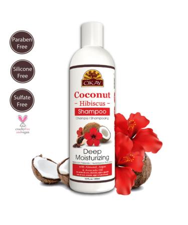OKAY Coconut Hibiscus Shampoo | Nourishing for All Hair Types | Paraben & Sulfate Free | 12 oz - Buy Online on SooperMarket.com