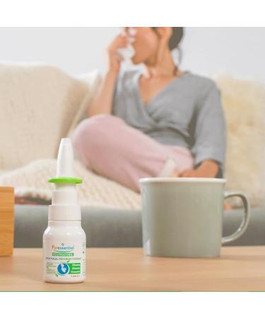 PURESSENTIEL - Respiratory Hypertonic Nasal Spray with 4 essential oils - Decongests the nose for easier breathing - Used to treat winter ailments and allergies - 100% from natural sources - 15ml - Buy Online on SooperMarket.com
