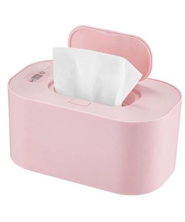 Adjustable 40 -60 wiping warmer wiping warmer for babies 3 temperature modes baby moisture towel dispenser portable USB wiping warmer with great capacity for your trip home car (pink)