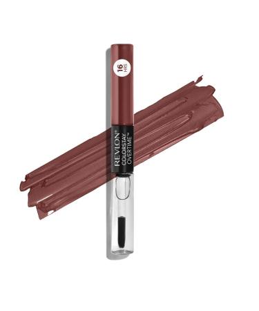 Liquid Lipstick with Clear Lip Gloss by Revlon, ColorStay Face Makeup, Overtime Lipcolor, Dual Ended with Vitamin E in Plum / Berry, Always Siena (380), 0.07 Oz Always Sienna