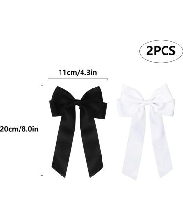 2 Pack Bow Hair Clips Pink Hair Bows for Women Girls Large Bow Clips Hair Barrette Hair Accessories(Black White) - Buy Online on SooperMarket.com