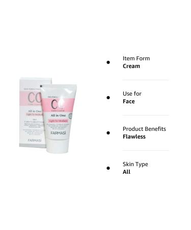 Farmasi CC Cream with Multi-Minerals | Natural Flawless Finish | Medium to Full Coverage | SPF 25 | All-Day Hold | 50 mL (Light to Medium) - Buy Online on SooperMarket.com