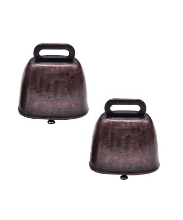 Ancient metal bells for cow horse sheep copper cattle brass bells metal bells for pets 2 pieces (bronze red) red bronze