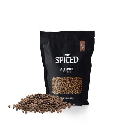 SPICED Allspice Whole All Spice Berries, 6 Oz, Savory Ingredient for Caribbean Dishes and Cuisine