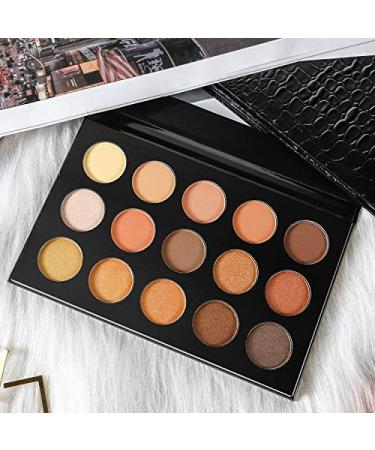 eco favor Nude Gold Eyeshadow Palette - 15 Shades Matte Shimmer Metallic | Long Lasting Waterproof Eye Shadow Pallet - Travel Size Makeup - Buy Online on SooperMarket.com