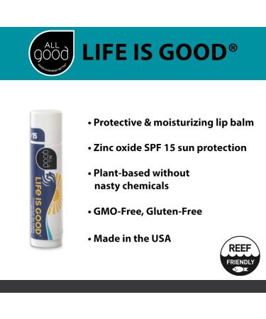 All Good Life is Good Coconut Lip Balm | SPF 15 Lip Sunscreen (3-Pack) - Buy Online on SooperMarket.com
