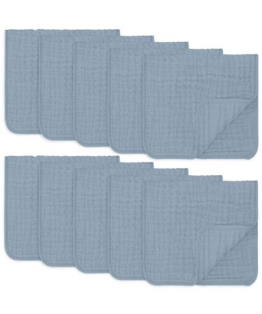 Comfy Cubs Large Musselin spitting towels made of 100% cotton handwashers for babies 6 layers particularly absorbent and soft baby bobs for registration (pacific blue 10-pack 50.8 x 25.4 cm) Pacific Blue Pack of 10
