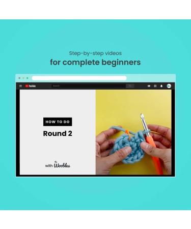 Woobles Beginners Crochet Kit: Easy Peasy Yarn, Step-by-Step Tutorials - Sebastian The Lion Orange - Buy Online on SooperMarket.com