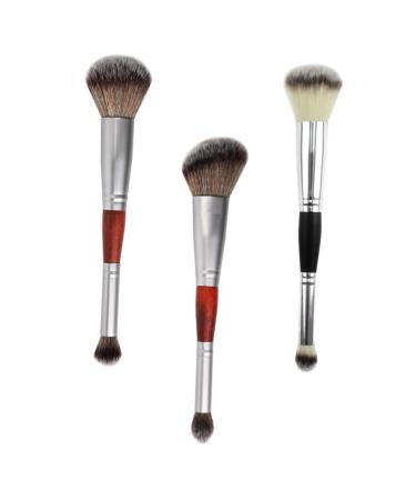 PLAFOPE 3pcs Double-ended Makeup Brush Cosmetic Supplies Cosmetic Brush Blush Brush Artificial Fiber