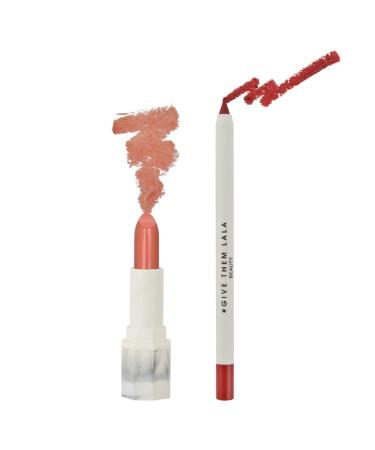 GIVE THEM LALA Lip Kit: TEXT ME Lip Liner and Lipstick Set for Long-Lasting Moisturizing Wear - Cruelty-Free Lip Makeup with Silky Smooth Finish - Buy Online on SooperMarket.com
