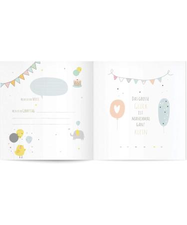 Goldbuch Baby Album Hurray - Child-Friendly Design with Silver Embossing 58 Blank Pages Illustrated Pages & Linen Cover - Blue Photo Album 30x31 cm - Buy Online on SooperMarket.com
