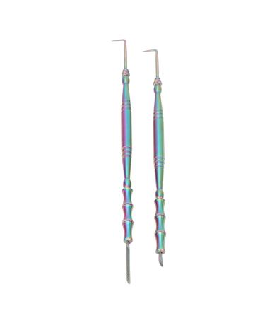 Eyelash Perm Tool Stainless Steel Lash Lift Rod Bamboo Joint Shape Handle Double Head for Cosmetic (Colorful)