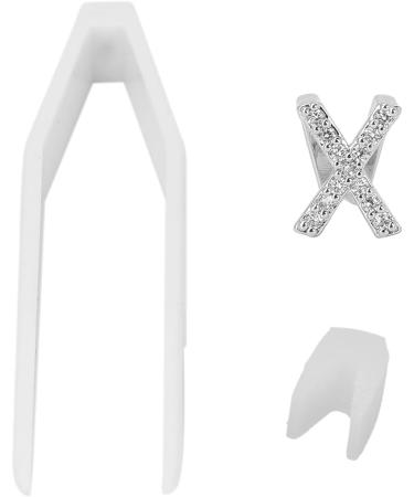 Metal Teeth Brace for Party Fashionable Jewelry Decoration Plated English Letter X Fits Most Tooth Sizes Portable - Buy Online on SooperMarket.com