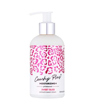 Coochy Plus Intimate Shaving Cream SWEET BLISS For Pubic, Bikini Line, Armpit - Rash-Free With Patent-Pending MOISTURIZING+ Formula  Prevents Razor Burns & Bumps, In-Grown Hairs (Bottle 8.5oz) (1-Pack)