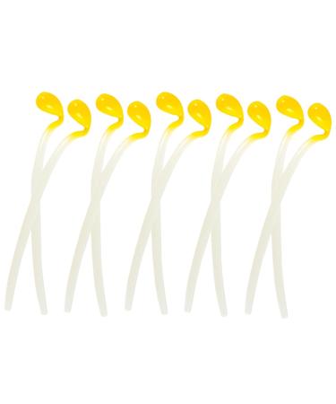 Alipis 12pcs bean sprouts Model decorations pretend lifelike vegetable adornment decorate fruit vegetables decorative vegetable artificial pvc Green bean sprouts Yellow 9.00X1.00X1.00CM