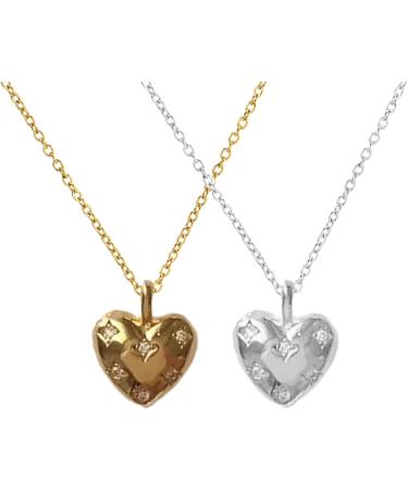Oralgo Adjustable Heart Pendant Necklace - French Style Silver Collarbone Chain for Women & Girls - Buy Online on SooperMarket.com