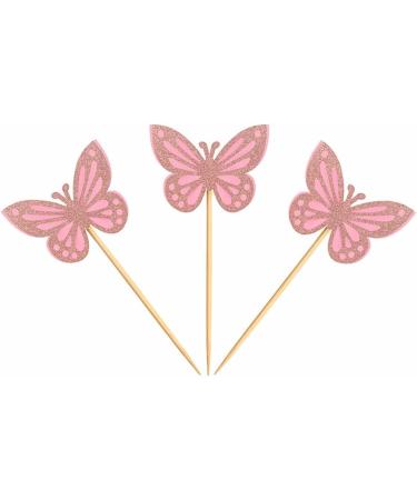 30 Pcs Butterfly Cupcake Toppers Assembled Butterfly Cake Toppers Glitter Butterflies Cake Picks Double Layers Cupcake Topper for Cake Decor Gold - Buy Online on SooperMarket.com