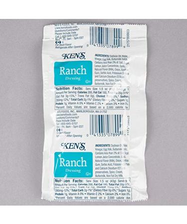 Ken's 1.5oz Ranch Dressing Packets - Case of 60 | Bulk Pack of 60 Individual Servings - Buy Online on SooperMarket.com