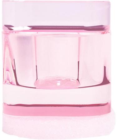 Folpus Nail Art Glass Dish with Lid Bowl Cup Holder Nail Art Tools Pink - Buy Online on SooperMarket.com