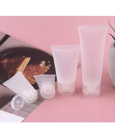 12 Pack Refillable Transparent Cosmetic Sample Bottles - 100ml Travel Makeup Containers with Hinged Lid - Perfect for Sample Storage - Buy Online on SooperMarket.com