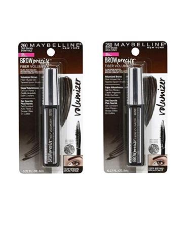 Maybelline Brow Precise Fiber Volumizer Mascara 260 Deep Brown (Pack of 2)