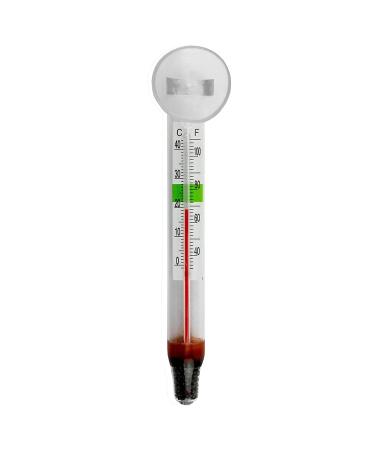 Glass Aquarium Thermometer with Safe Zone Section and Suction Cup for Tropical Freshwater and Marine Saltwater Aquariums