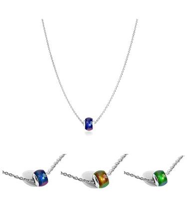 Genix Lymphothermotherapy Neckchain Thermochromic Hematite Slimming Necklace Lymphatic Drainage Necklace Promotes Blood Circulation Pain Relief Aid Sleep (1pcs)