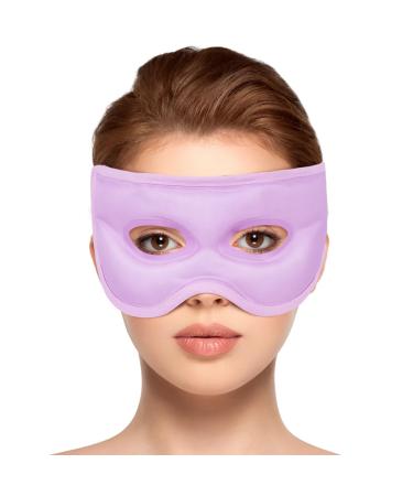 NEWGO Cold Eye Mask for Puffy Eyes Reusable Hot Cold Therapy Cooling Eye Mask for Puffy Eyes Migraine Dark Circles Dry Eyes Swollen Eyes Sinus Pain (Light Purple)
