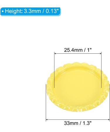 PATIKIL 1 Inch Flat Decorative Bottle Caps 50 Pack Craft Bottle Pendant Trays Double Sides Printed for DIY Pendants Craft Scrapbooks Yellow - Buy Online on SooperMarket.com