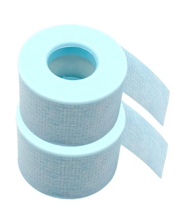 NOLITOY Blue Mascara 2 Rolls Silicone Gel Band Adhesive Fabric Lash Tape Eye Gel Silicone Gel Tape for Lash Extensions Female Eyelash Tapes Green Tape Blindfold Non-woven Fabric