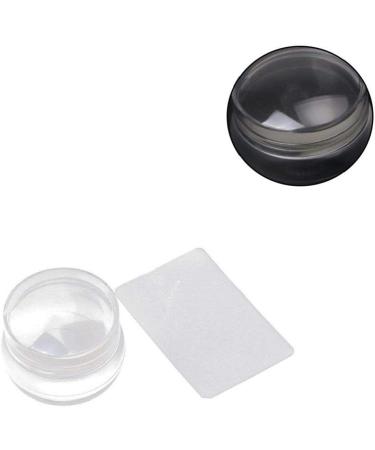 Clear Jelly Nail Art Stamper and Scraper Transparent Silicone Nail Art Stamping Template with Cap Manicure Nail Care Tool-1set - Buy Online on SooperMarket.com