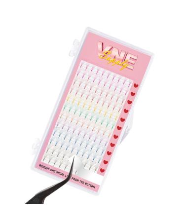 VNE Mixed Colorful Lash Extensions - Premade Volume & Mega Volume Fans | 6D C Curl | Pink Red Yellow Green Orange Purple Blue Brown - Shop Internationally - Buy Online on SooperMarket.com