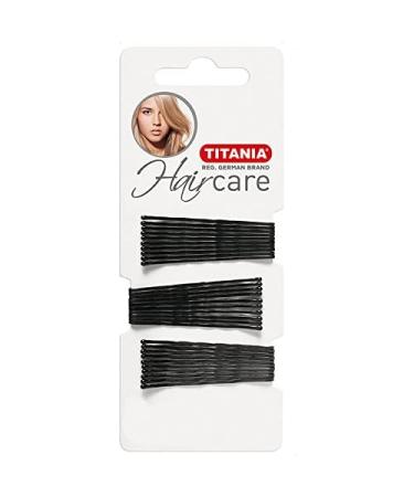 TITANIA hair clips black straight 7 cm 1 pack (1 x 38 g)