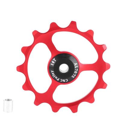 VGEBY1 Bike Rear Derailleur Pulley, GUB Lightweight Bicycle Guide Wheel 14T Ceramic Bearing Pulley Red