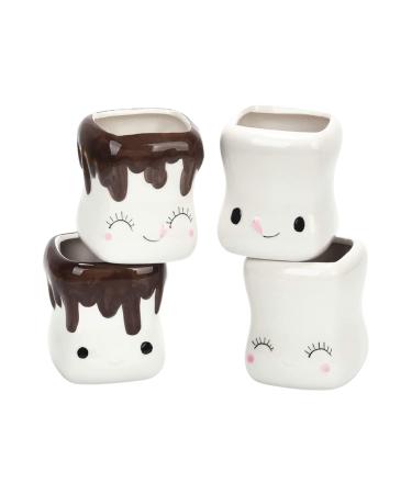 djuna Cute Marshmallow Cups Hot Chocolate Mugs Hot Cocoa Mugs Marshmallow Anniversary Wedding Christmas Valentine Birthday (no handle) #2