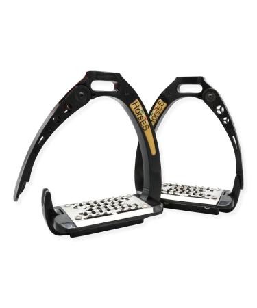 Horses Safety stirrups designed for maximum safety and comfort of the knight modern and elegant (black)