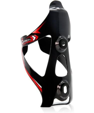 Wiel Full Carbon Fiber Bike Water Bottle Cage Holder 2Pcs - Black Red 3K Glossy - Buy Online on SooperMarket.com