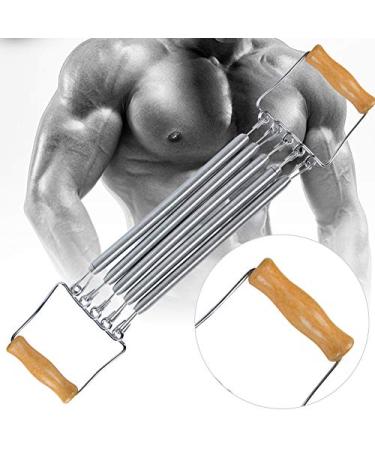 Spring Wall Pulley Chest Expander Removable Spring Muscle Fitness Stretching Training Bands with Wooden Handle