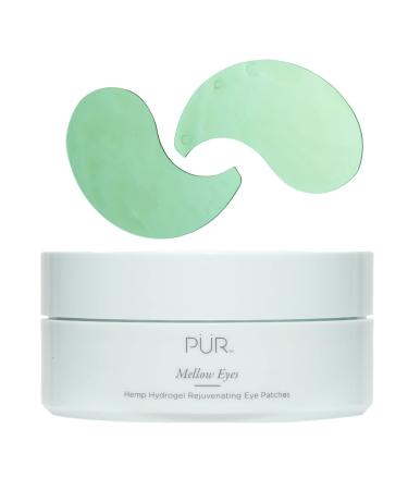 PUR Mellow Eyes Hemp-Derived Eye Patches, Helps Reduce Puffiness & Brightens Undereye Area, Hemp Seed Oil, Green Tea Extract, Kiwi Fruit Extract, Cruelty & Gluten Free, 30 Pairs